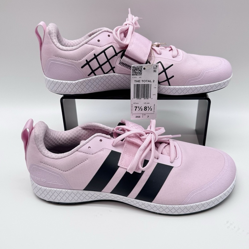 Size 7.5M, 8.5W- Adidas The Total 2 Weightlifting Shoes,Unisex Pink/White/Black
